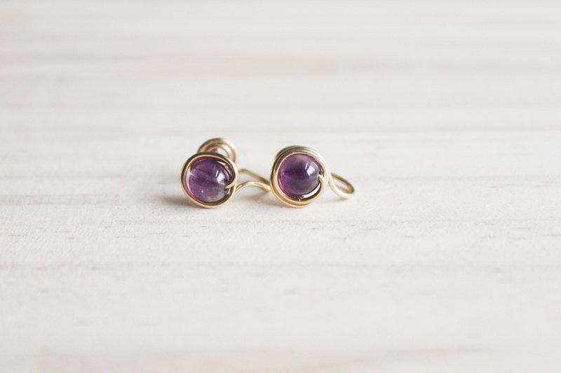[Emerald.3] Amethyst Earrings in Phnom Penh subsection (Stone of Wisdom) - Earrings & Clip-ons - Gemstone Purple