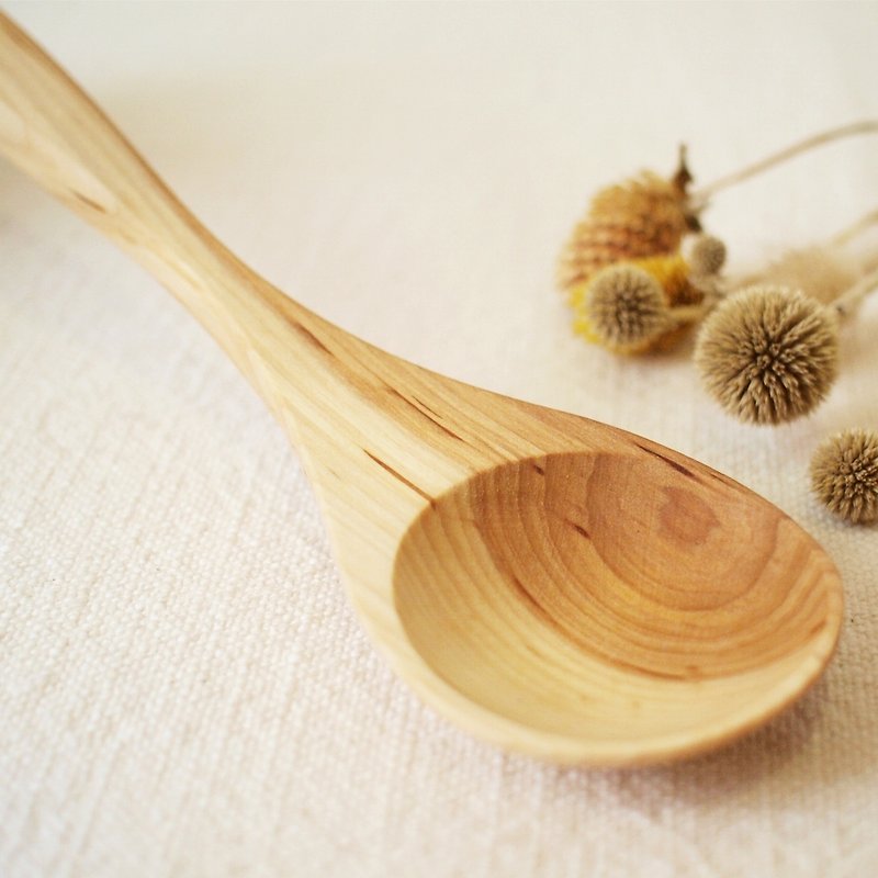 Finland VJ Wooden Handmade Wooden Ladle Large Wooden Spoon Wooden Spoon - ช้อนส้อม - ไม้ สีนำ้ตาล