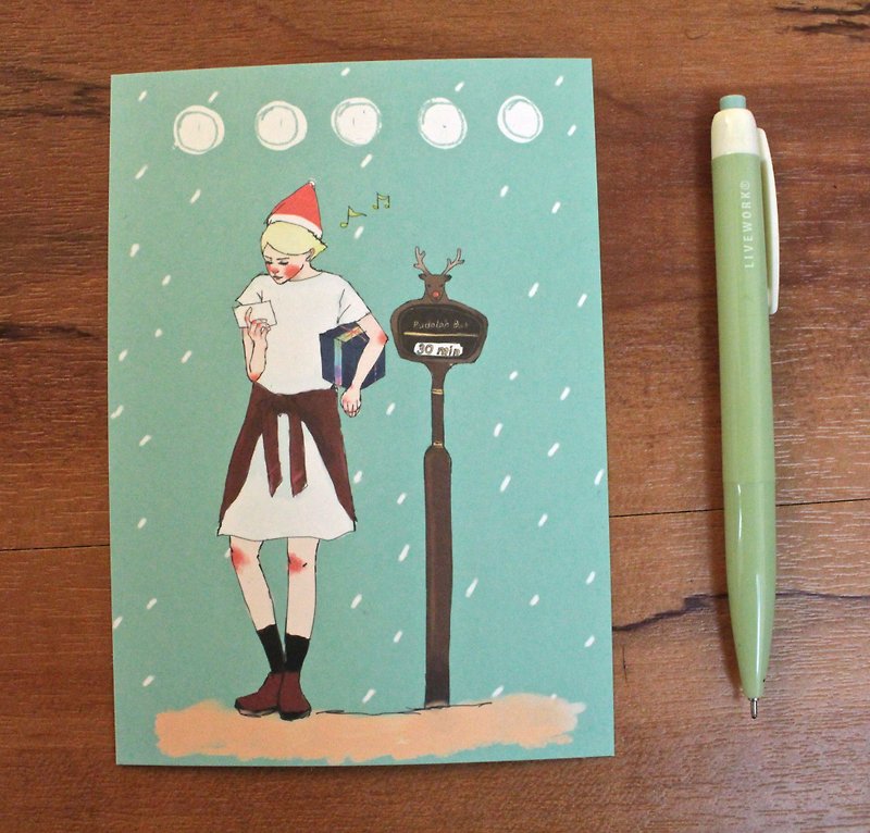 Merry christmas postcard - การ์ด/โปสการ์ด - กระดาษ หลากหลายสี