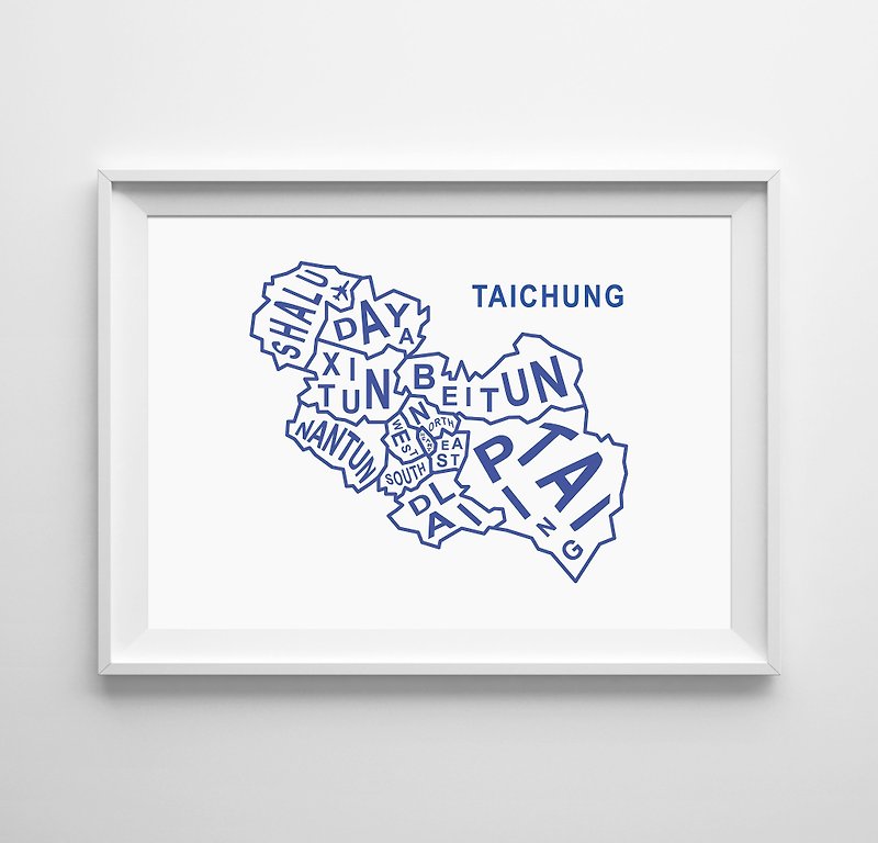 Taichung Taichung City Administrative District Customizable Posters - Wall Décor - Paper Blue