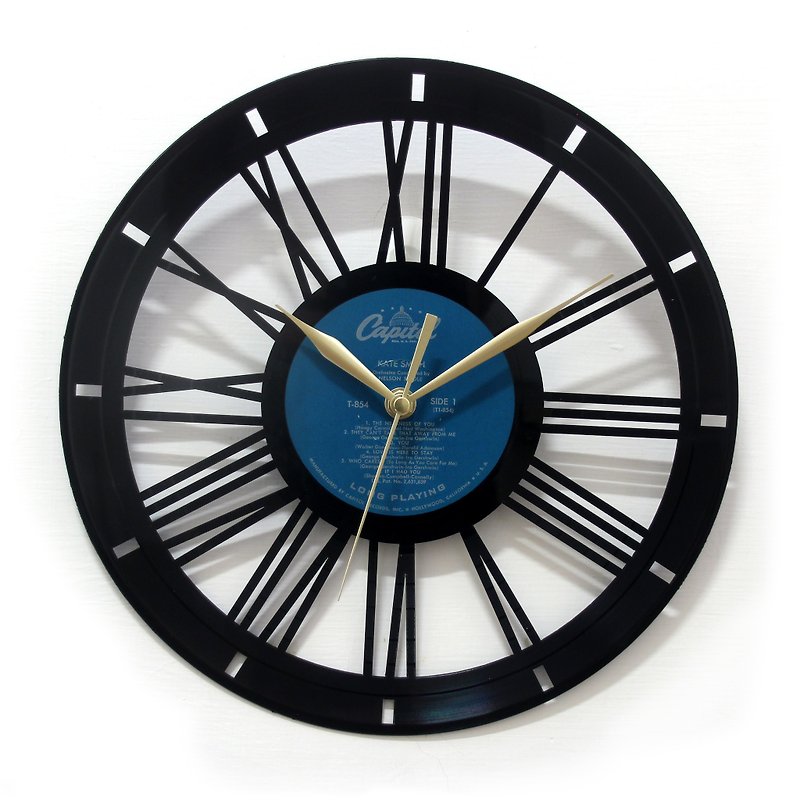 Roman Numbers vinyl clock - นาฬิกา - วัสดุอื่นๆ สีดำ