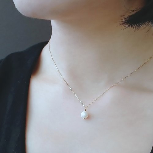 AKOYA 海水パール スモール ペンダント 日本製 ピュア 18K イエロー