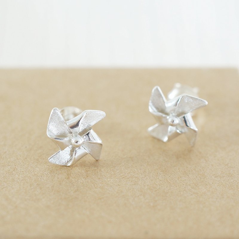 Windmill sterling silver earrings - Earrings & Clip-ons - Sterling Silver Silver