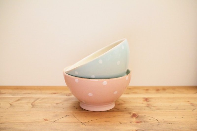 Portugal Costa Nova Shuiyu Dot Ole Bowl/Soup Bowl 2 Piece Set - Pottery & Ceramics - Pottery Pink