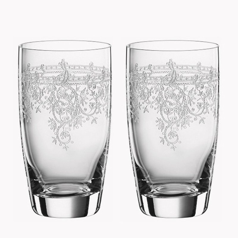 (a pair of price) 360cc [wedding special] Germany SPIEGELAU retro art platinum white crystal cup - Cups - Glass White