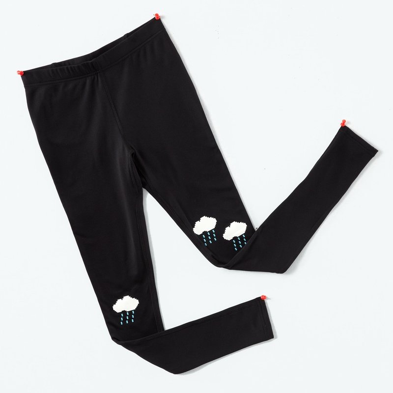 Leggings female models lightning rain bristles - absolutely black - กางเกงขายาว - วัสดุอื่นๆ สีดำ