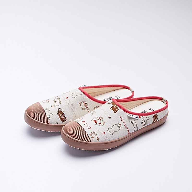 [Lazy day] chocolate cat cloth / canvas shoes / Walking slipper / last few pairs of size / 23 except: Please confirm the remaining letter size / - Women's Casual Shoes - Other Materials Brown