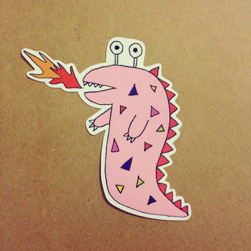 恐龍大貼紙 - 貼紙 - 紙 粉紅色