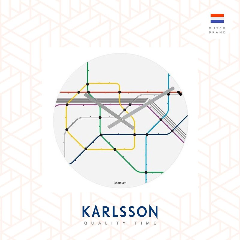Karlsson 掛け時計 MTR Metro ガラス、オランダ - 時計 - ガラス ホワイト