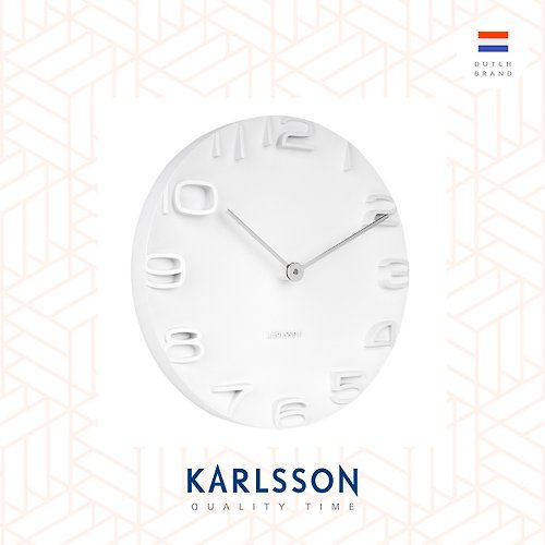 Ur Lifestyle 荷蘭Karlsson Wall clock On The Edge w. chrome hands white