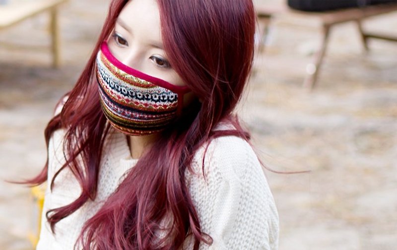 韓國【KEKKI】北歐 保暖 口罩 雪花系列 - 眼罩 - 其他材質 黑色