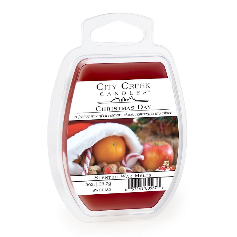 Food tone series a 2oz City Creek fragrance melting wax Christmas Day - Candles & Candle Holders - Wax Red
