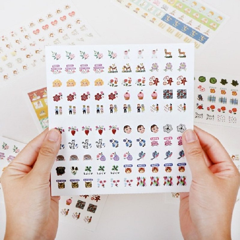 Dessin x 7321 Design-embossing PDA small sticker set (200pcs) -Nathalie Lete, 7321-00353 - สติกเกอร์ - กระดาษ หลากหลายสี