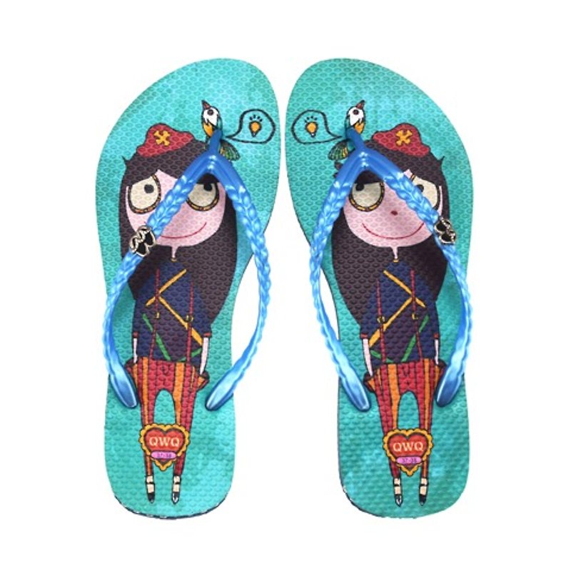 QWQ creative design flip-flops - women's jellyfish world - blue [IM0231504] - Women's Casual Shoes - Other Materials Blue