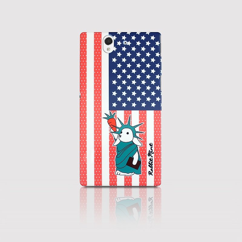 (Rabbit Mint) Mint Rabbit Phone Case - Bunny Love Travel Series - US Sony Z (P00056) - Phone Cases - Plastic Blue