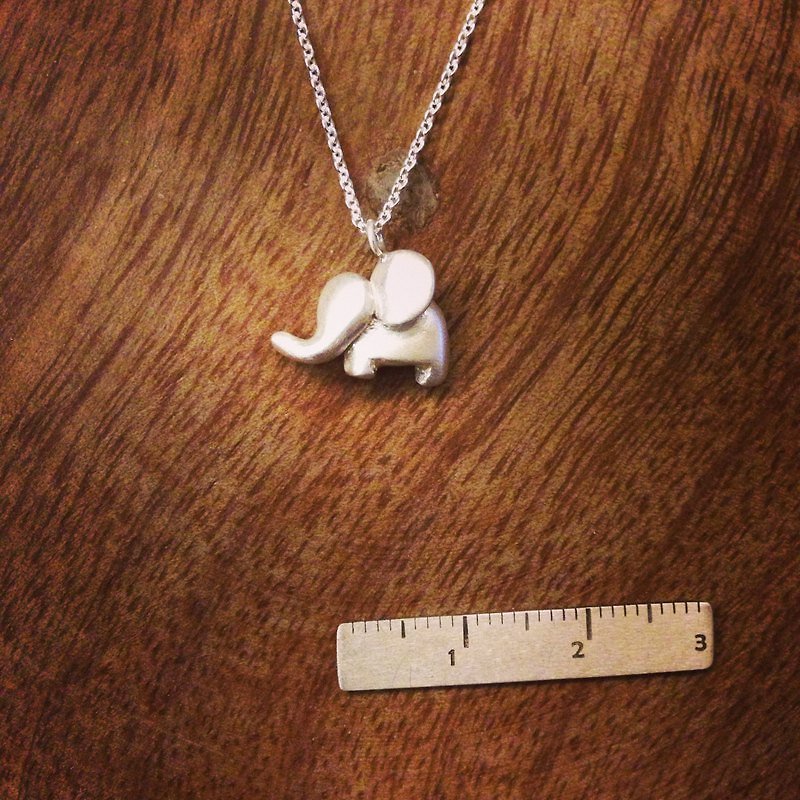 Mr. Elephant Necklace - Necklaces - Sterling Silver Gray