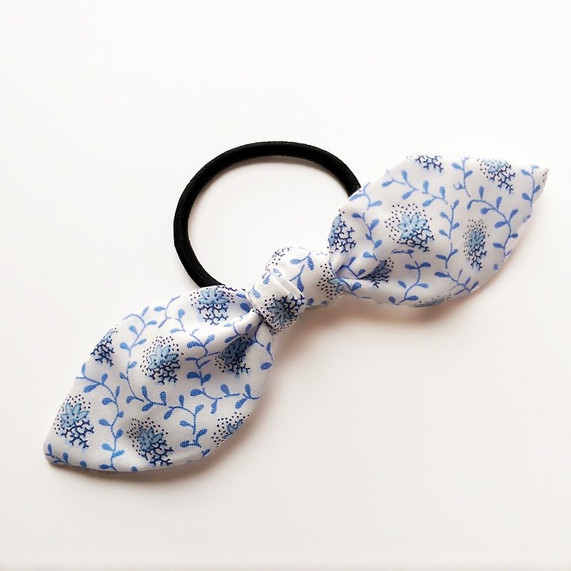 Handmade Japanese Floral Bow Hair Bundle - Hair Accessories - Other Materials Blue