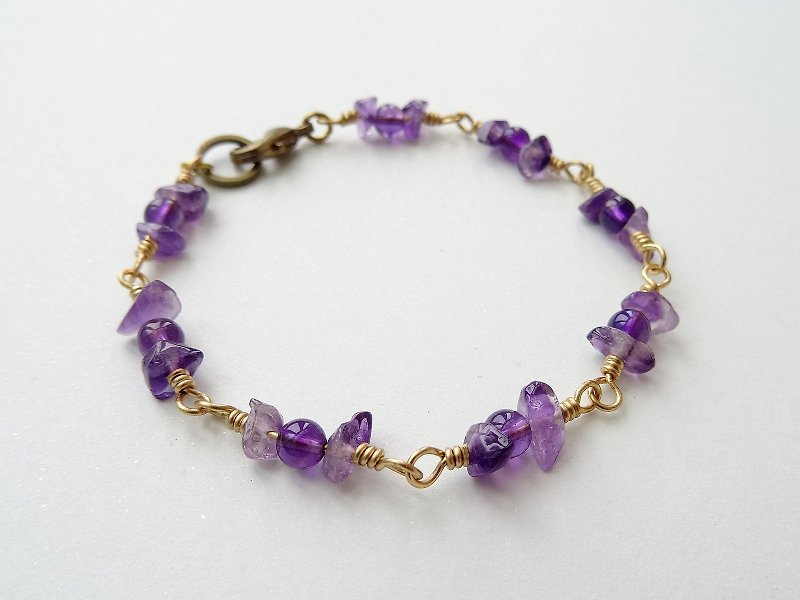 紫水晶野漿果 黃銅手鍊 | 豐收的季節 - 手鍊/手鐲 - 水晶 紫色