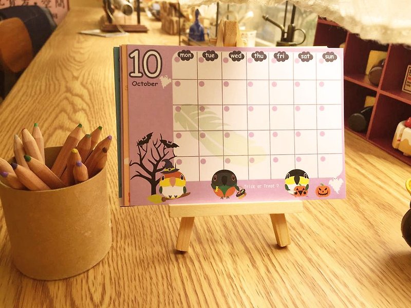 Birdbirdデスクトップユニバーサルカレンダー - カレンダー - 紙 多色