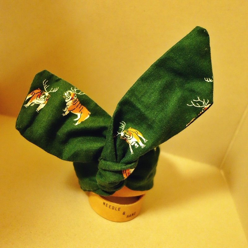 Refers to the deer for dogs / printing ribbon - Hair Accessories - Other Materials Green