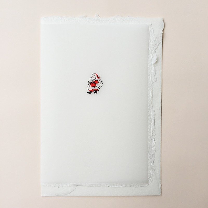 ドイツの手作りスクリーン印刷カード - リトル・クリスマス・オヤジ | BETHGE - カード・はがき - 紙 ホワイト