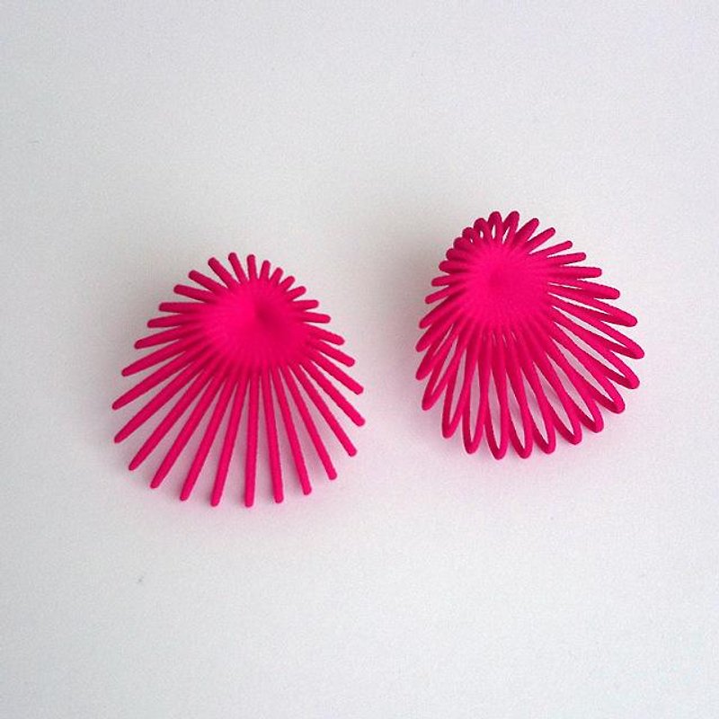 shell pink earrings - ต่างหู - พลาสติก สึชมพู