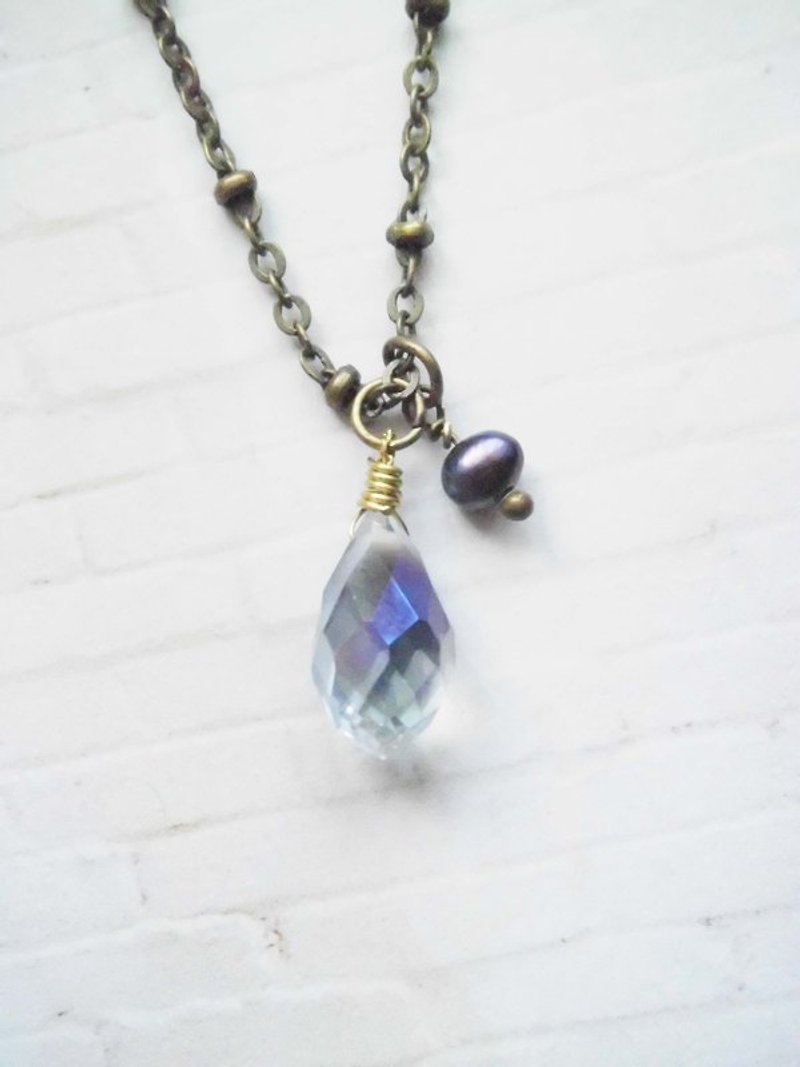 ﹉karbitrary﹉ ▲ --- Φ --- Austrian crystal drop faceted glass pearl necklace - สร้อยคอ - เครื่องเพชรพลอย หลากหลายสี