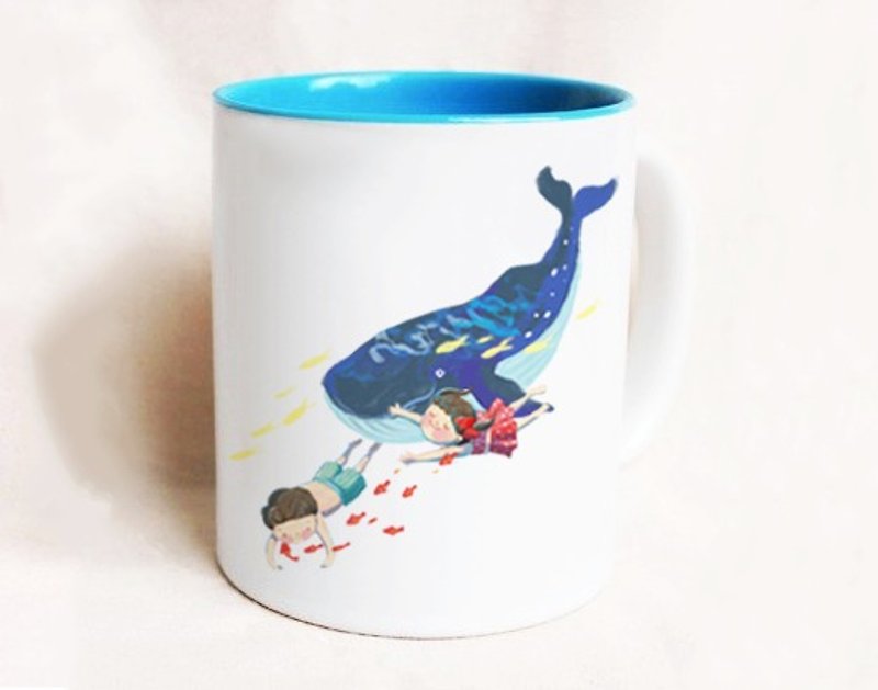Still Yue Daily / Little Whale Waltz Mug ı Porcelain Cup ◍ Custom - Mugs - Porcelain Multicolor