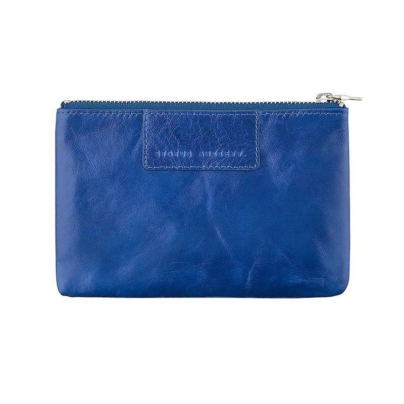 MOLLY Flat Clip_Royal Blue / Royal Blue - กระเป๋าสตางค์ - หนังแท้ สีน้ำเงิน