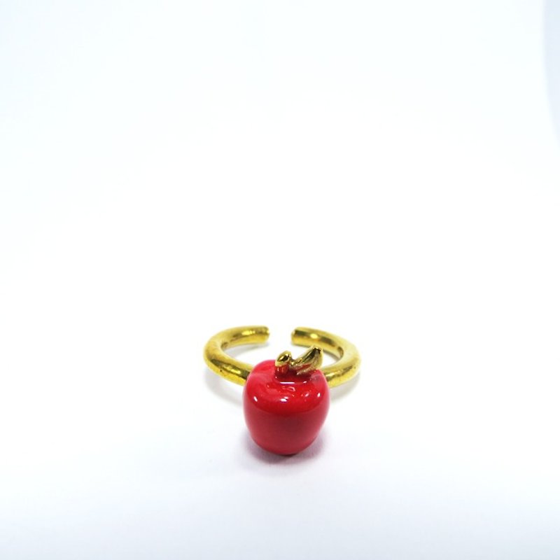 紅蘋果黃銅戒指 - 戒指 - 其他金屬 紅色