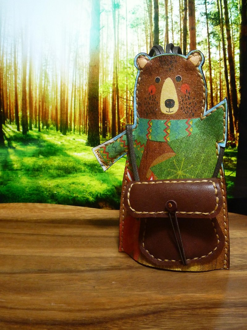 Bear Pull key Wallets - Keychains - Genuine Leather 
