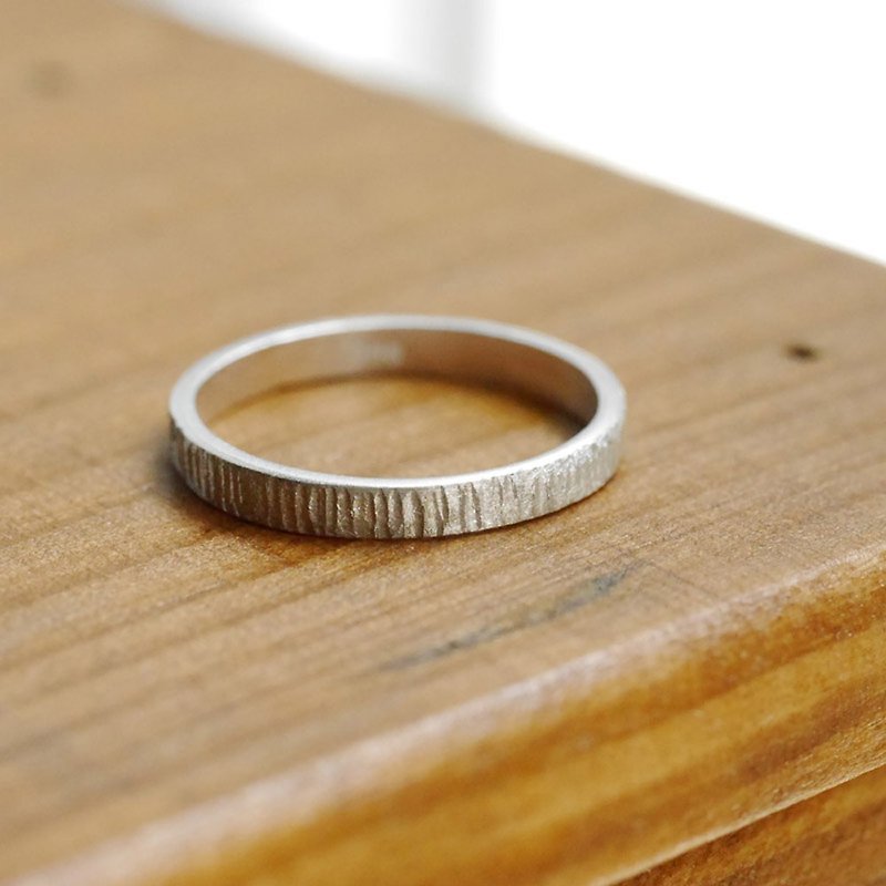 Imprint Pinky Ring - Handcrafted Ring - Stackable Ring - Hammered Ring - แหวนคู่ - เงินแท้ สีเงิน