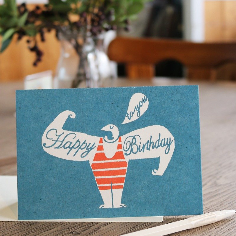 Tiehan Tenderness Hercules / Birthday Card - การ์ด/โปสการ์ด - กระดาษ สีน้ำเงิน