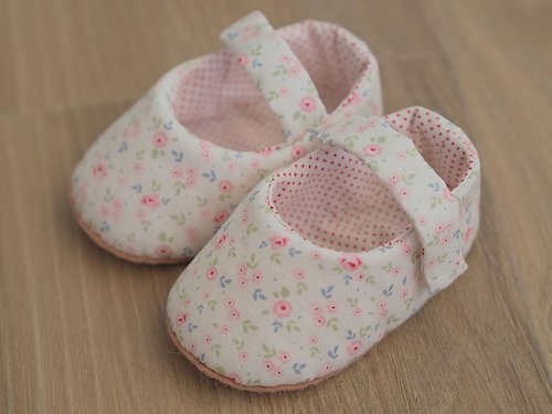 Cocon Zakka 北歐淡粉紅碎花·嬰兒鞋