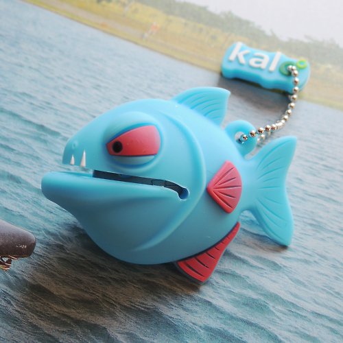 Kalo 卡樂創意 Kalo卡樂創意 矽膠造型隨身碟 食人魚 湛藍8G 聖誕禮物