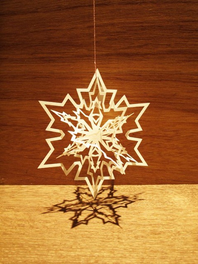 Paper Sculpture Snow Star DIY Kit-no.1 - งานไม้/ไม้ไผ่/ตัดกระดาษ - กระดาษ ขาว