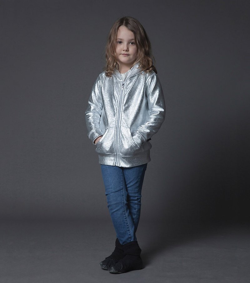 Tide brand 2015 winter light Silver color NUNUNU hooded jacket / french terry metallic hoodie - อื่นๆ - กระดาษ ขาว