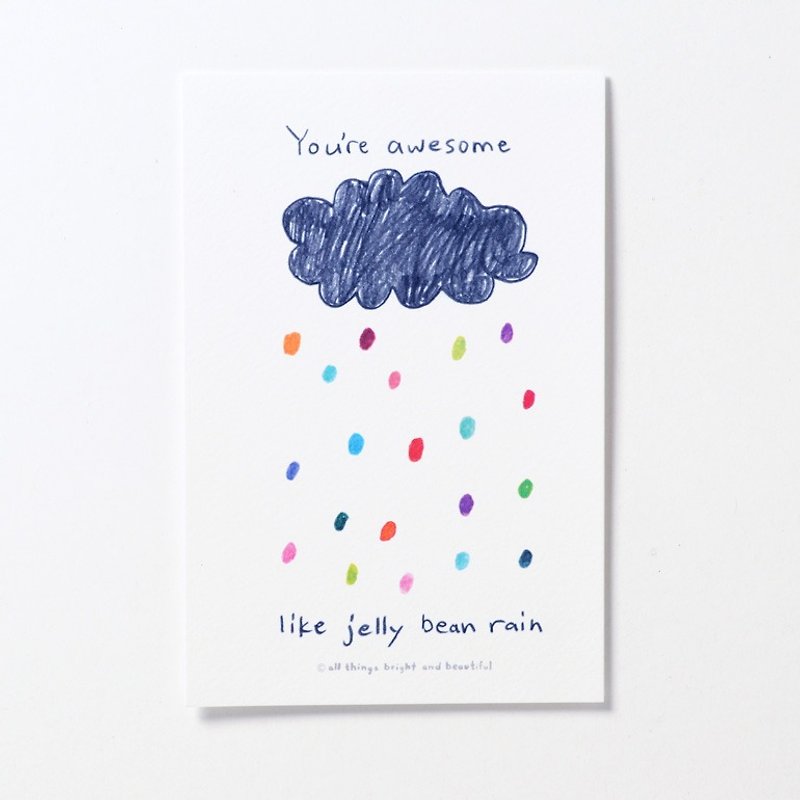 Jelly bean rain Postcard - การ์ด/โปสการ์ด - กระดาษ หลากหลายสี