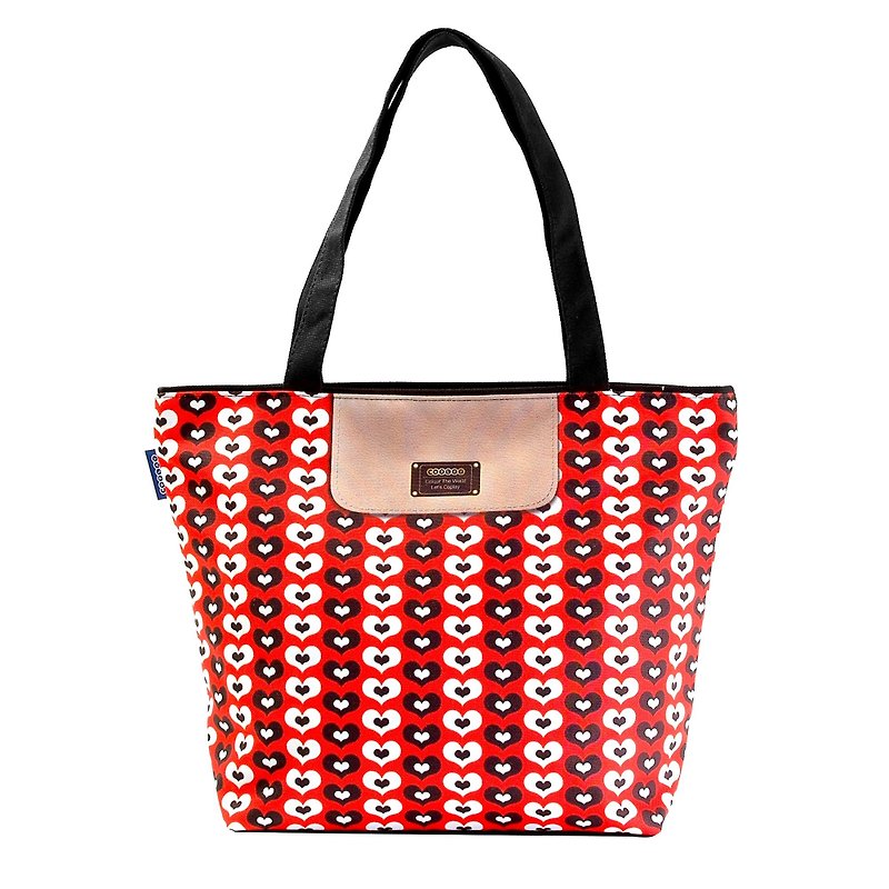 COPLAY  tote bag-hearts in red - Messenger Bags & Sling Bags - Waterproof Material Red