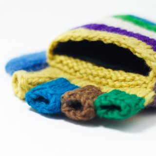 Valentine&amp;#39;s Day Gift / Limited one hand-woven pure wool knitted gloves / Detachable gloves (made in nepal)-rainbow stripes