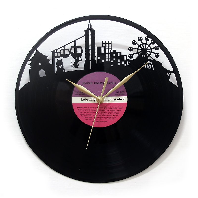 Taipei vinyl clock - นาฬิกา - วัสดุอื่นๆ สีดำ
