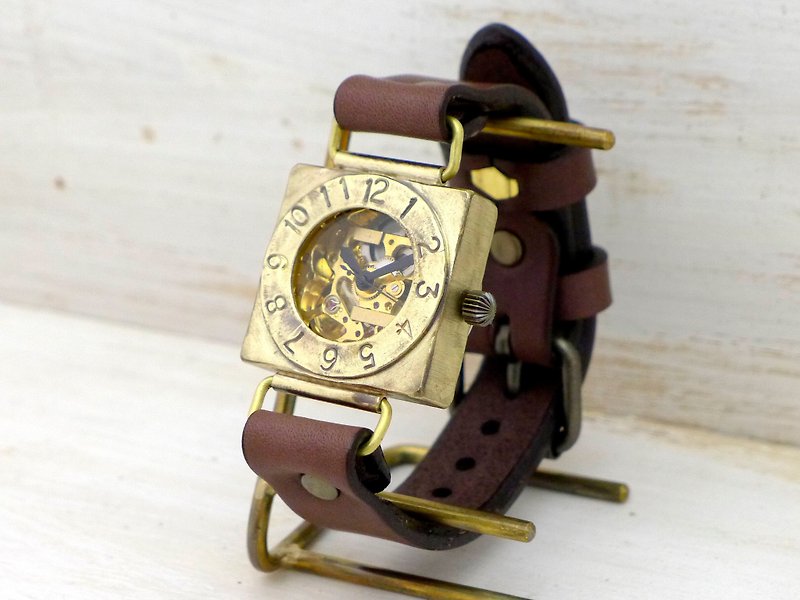 手作り時計 HandCraftWatch 手巻きBrass Mens  Compass2-BHW (BHW049 GD/BR) - 腕時計 - 銅・真鍮 ゴールド