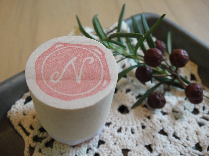 Hand-made rubber stamp- Wax seal (No. 1 N) - Other - Other Materials Red