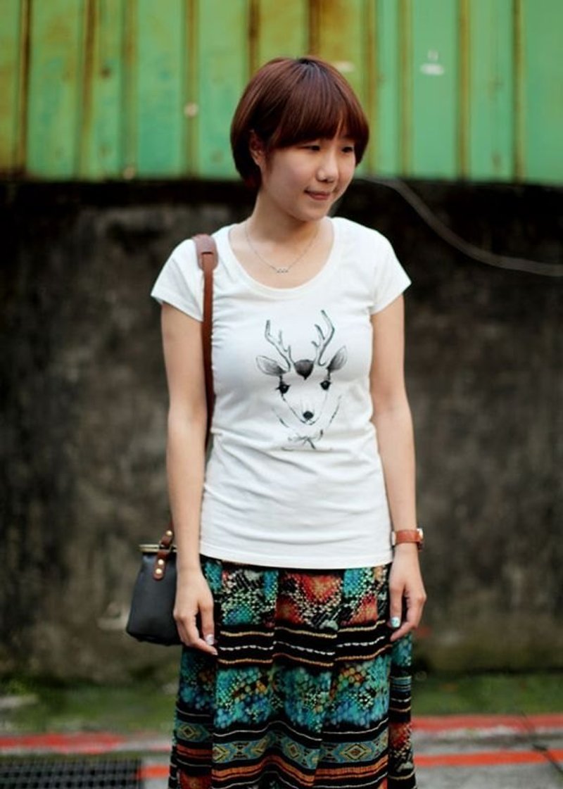 :: GeorgiaTsao :: elk organic cotton T-shirt S - เสื้อยืดผู้หญิง - ผ้าฝ้าย/ผ้าลินิน 
