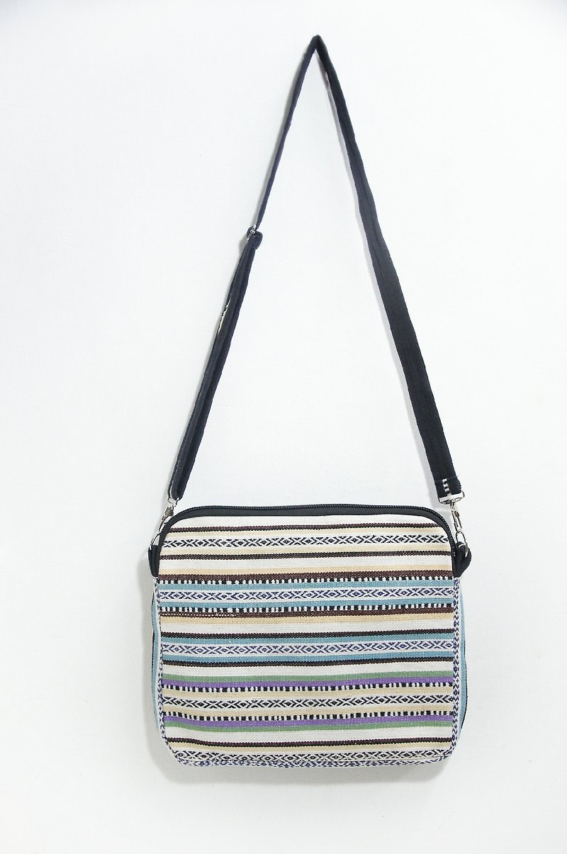 Handmade cotton fabric South American tone shoulder bag/cross-body bag - Messenger Bags & Sling Bags - Cotton & Hemp Multicolor