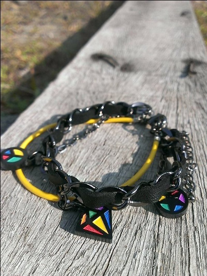 鑽石鑽石亮晶晶/和平/星星/多層次手鍊 - Bracelets - Plastic Multicolor