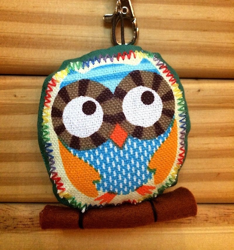 RABBIT LULU guardian owl No. II color positive energy embroidered name - Keychains - Other Metals Multicolor