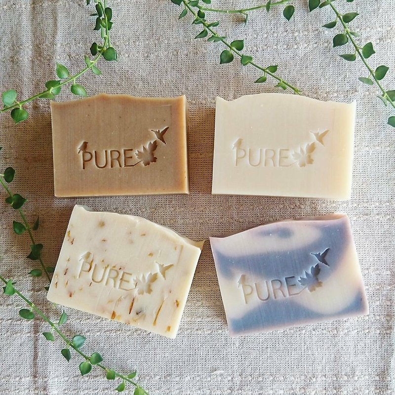 PURE pure hand soap gift box (four in) for the Mid-Autumn Festival, Valentine's Day, Father's Day, Mother's Day, Christmas, birthday gifts and other festivals - สบู่ - พืช/ดอกไม้ สีนำ้ตาล