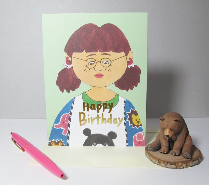 Panda grocery store - three birthday wishes for freckles girls - Cards & Postcards - Paper Green