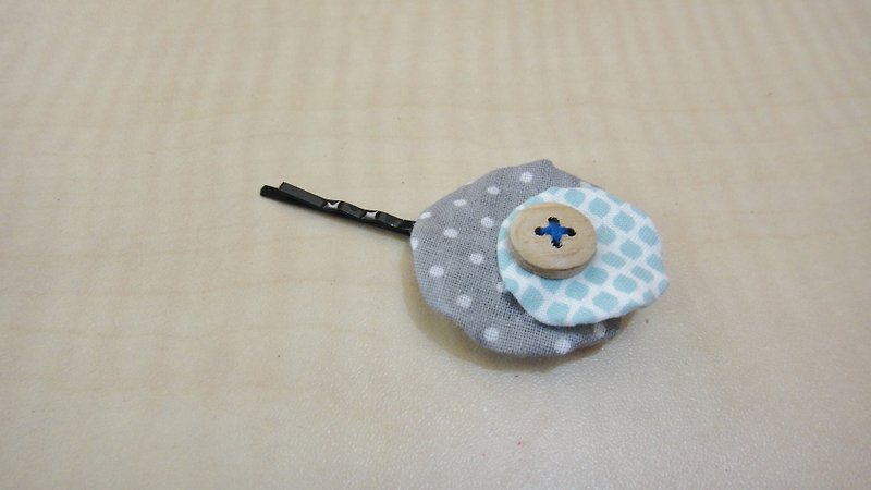 Size round hairpin - gray water jade and sky blue - Hair Accessories - Other Materials Blue